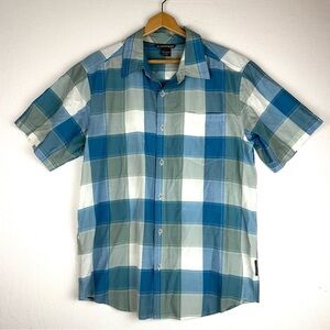 Exofficio Plaid Button Down Short Sleeve Shirt Athleisure Casual